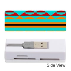 Shapes On A Blue Background Memory Card Reader (stick) by LalyLauraFLM