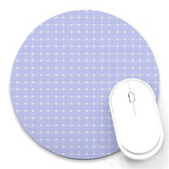 Lighblu Plaid Small Round Mousepads by snowwhitegirl