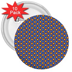 Yellow Circles On A Purple Background 3  Buttons (10 Pack)  by SychEva