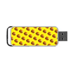Vector Burgers, Fast Food Sandwitch Pattern At Yellow Portable Usb Flash (one Side) by Casemiro
