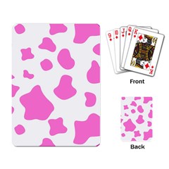 Pink Cow Spots, Large Version, Animal Fur Print In Pastel Colors Playing Cards Single Design (rectangle) by Casemiro