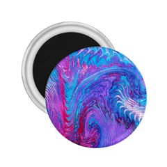 Blue On Violet Feathers 2 25  Magnets by kaleidomarblingart