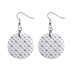 Grey Unicorn Sketchy Style Motif Drawing Pattern Mini Button Earrings by dflcprintsclothing