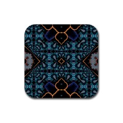 Blue Pattern Rubber Coaster (square) by Dazzleway