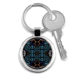 Blue Pattern Key Chain (round) by Dazzleway