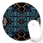 Blue pattern Round Mousepads Front