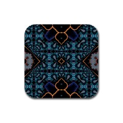 Blue Pattern Rubber Square Coaster (4 Pack) by Dazzleway