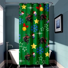 Krampus And Brat Green Shower Curtain 36  X 72  (stall)  by NerdySparkleGoth