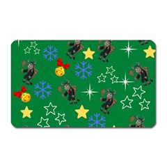 Krampus Kawaii Green Magnet (rectangular) by NerdySparkleGoth
