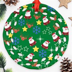 Santa Green Ornament (round Filigree) by NerdySparkleGoth
