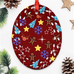 Gingy Red Ornament (oval Filigree) by NerdySparkleGoth