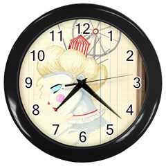 Clown Maiden Wall Clock (black) by Limerence