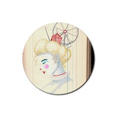 Clown Maiden Rubber Round Coaster (4 Pack) by Limerence
