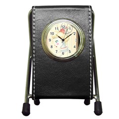 Clown Maiden Pen Holder Desk Clock by Limerence