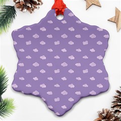 Pink Clouds On Purple Background Ornament (snowflake) by SychEva