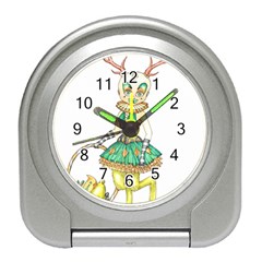 Gold Clown Travel Alarm Clock by Limerence