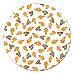 Oak Leaves And Acorns Magnet 5  (round) by SychEva