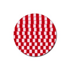 Illusion Waves Pattern Rubber Coaster (round) by Sparkle