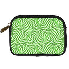 Illusion Waves Pattern Digital Camera Leather Case by Sparkle