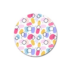 Abstract Multicolored Shapes Magnet 3  (round) by SychEva
