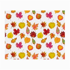 Watercolor Autumn Leaves Small Glasses Cloth by SychEva