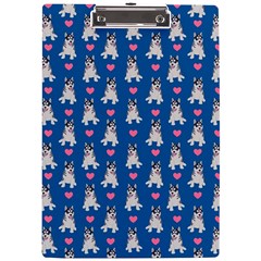 Little Husky With Hearts A4 Clipboard by SychEva