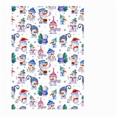 Cute Snowmen Celebrate New Year Large Garden Flag (two Sides) by SychEva