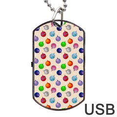 Christmas Balls Dog Tag Usb Flash (one Side) by SychEva
