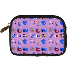 Pink 50s Pattern Digital Camera Leather Case by NerdySparkleGoth