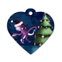 Octopus Color Dog Tag Heart (two Sides) by Blueketchupshop