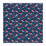 Blue Christmas Hats Medium Glasses Cloth Front