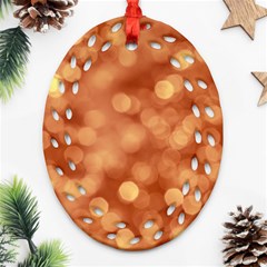 Light Reflections Abstract No7 Peach Ornament (oval Filigree) by DimitriosArt