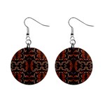Floral folk damask pattern Fantasy flowers Floral geometric fantasy Mini Button Earrings Front