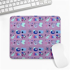 50s Diner Print Pink Large Mousepads by NerdySparkleGoth