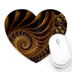 Shell Fractal In Brown Heart Mousepads by SomethingForEveryone