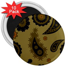 Floral Pattern Paisley Style Paisley Print  Doodle Background 3  Magnets (10 Pack)  by Eskimos