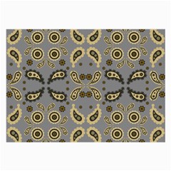 Floral Folk Damask Pattern Fantasy Flowers Floral Geometric Fantasy Large Glasses Cloth by Eskimos