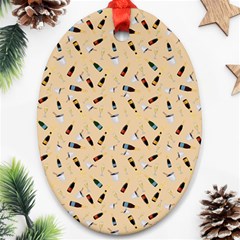 Festive Champagne Oval Ornament (two Sides) by SychEva