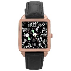Digital Illusion Rose Gold Leather Watch  by Sparkle
