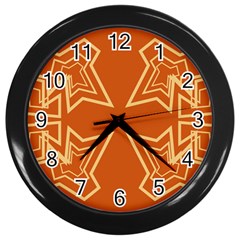 Abstract Pattern Geometric Backgrounds   Wall Clock (black) by Eskimos