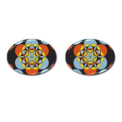 Abstract Pattern Geometric Backgrounds   Cufflinks (oval) by Eskimos