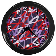 3d Lovely Geo Lines Vii Wall Clock (black) by Uniqued