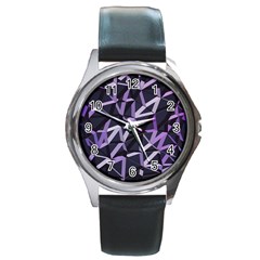 3d Lovely Geo Lines Vi Round Metal Watch by Uniqued