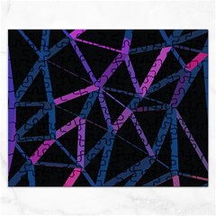 3d Lovely Geo Lines  V Rectangular Jigsaw Puzzl by Uniqued