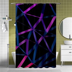 3d Lovely Geo Lines  V Shower Curtain 48  X 72  (small)  by Uniqued