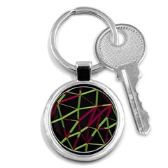 3d Lovely Geo Lines X Key Chain (round) by Uniqued