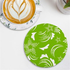 Folk Flowers Print Floral Pattern Ethnic Art Uv Print Round Tile Coaster by Eskimos