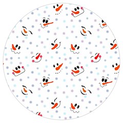Cute Faces Of Snowmen Round Trivet by SychEva