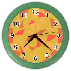 Abstract Pattern Geometric Backgrounds   Color Wall Clock by Eskimos