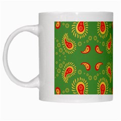 Floral Pattern Paisley Style Paisley Print  Doodle Background White Mugs by Eskimos